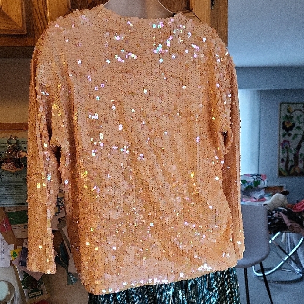 "Peach Sherbert, please" Sequin Embellished Top